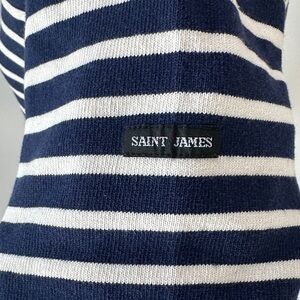 Saint James Navy and White Striped Long Sleeve Tee
